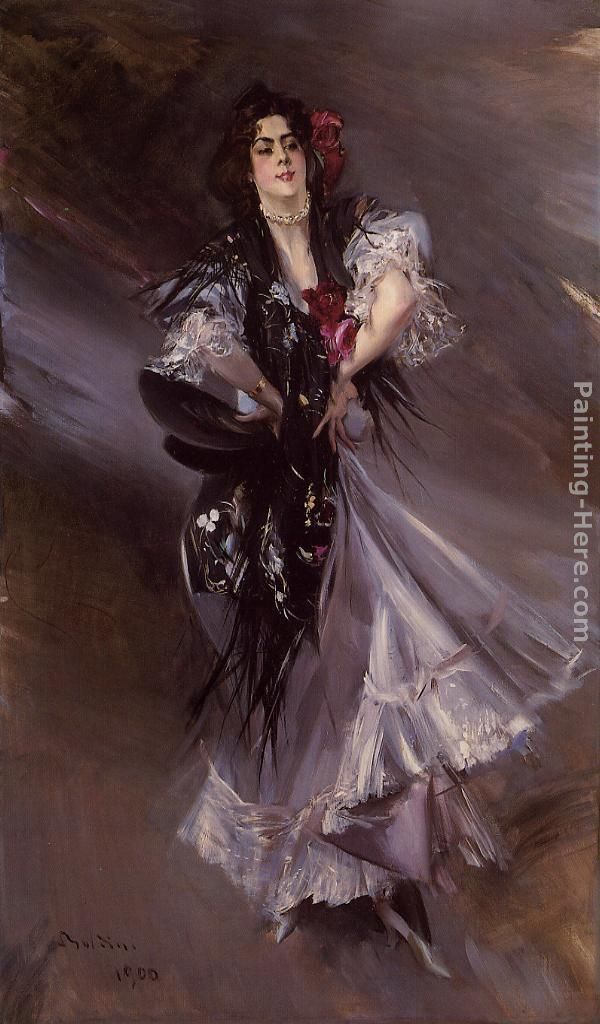 Portrait of Anita de la Ferie, 'The Spanish Dancer' painting - Giovanni Boldini Portrait of Anita de la Ferie, 'The Spanish Dancer' art painting